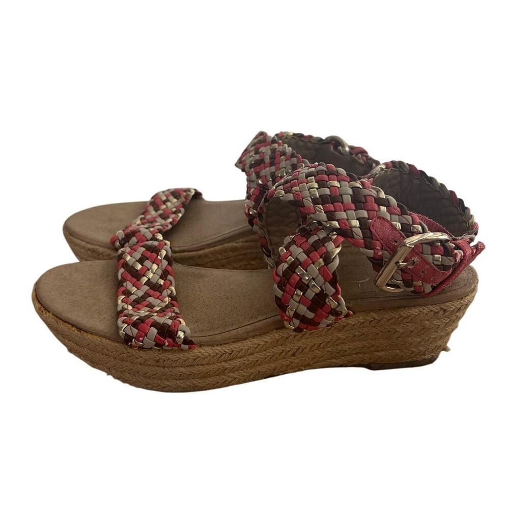 Jessica Simpson Women's Leila Pink Brown Gold Espadrille Wedge Sandals Size 8.5 - Picture 2 of 8